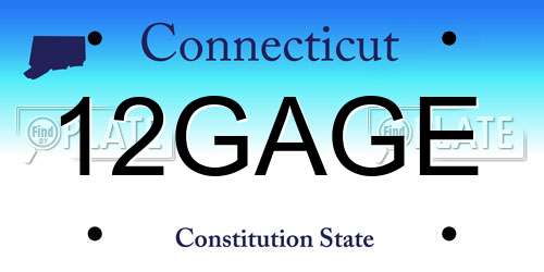 12GAGE Connecticut License Plate