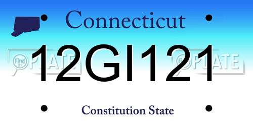 12GI121 Connecticut License Plate