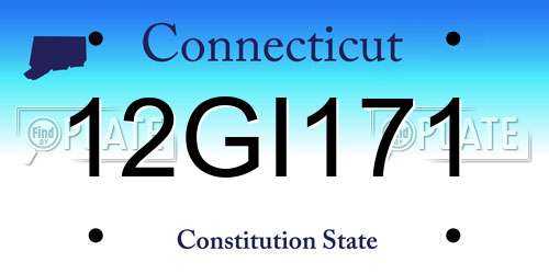 12GI171 Connecticut License Plate