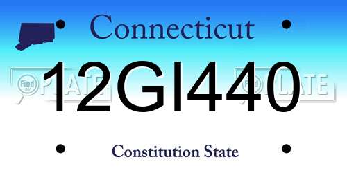 12GI440 Connecticut License Plate