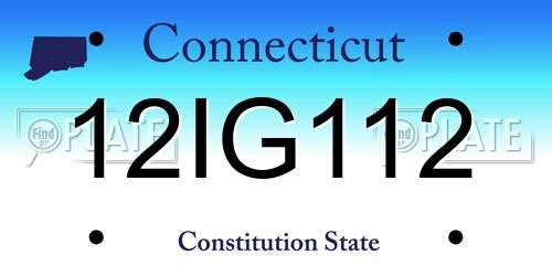 12IG112 Connecticut License Plate
