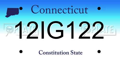 12IG122 Connecticut License Plate