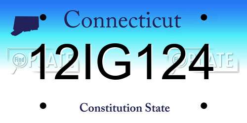 12IG124 Connecticut License Plate
