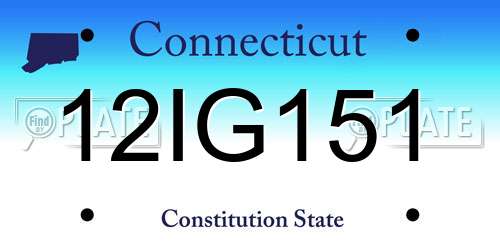 12IG151 Connecticut License Plate