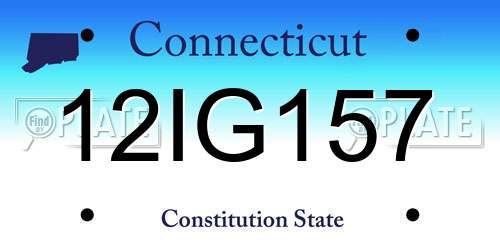 12IG157 Connecticut License Plate