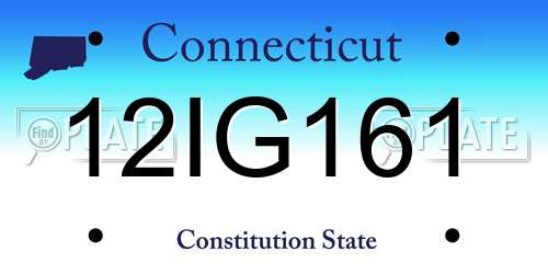 12IG161 Connecticut License Plate