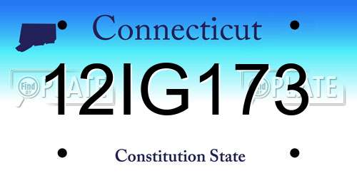 12IG173 Connecticut License Plate