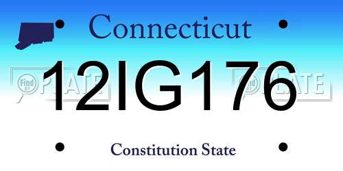 12IG176 Connecticut License Plate