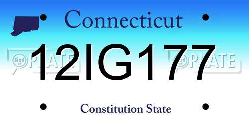12IG177 Connecticut License Plate