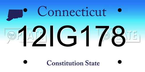 12IG178 Connecticut License Plate
