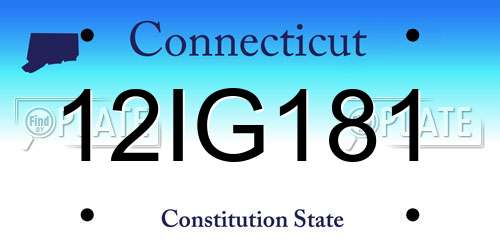 12IG181 Connecticut License Plate