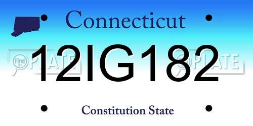 12IG182 Connecticut License Plate