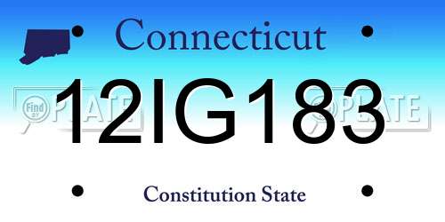 12IG183 Connecticut License Plate