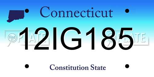 12IG185 Connecticut License Plate