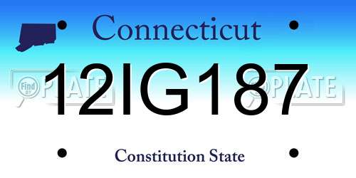 12IG187 Connecticut License Plate