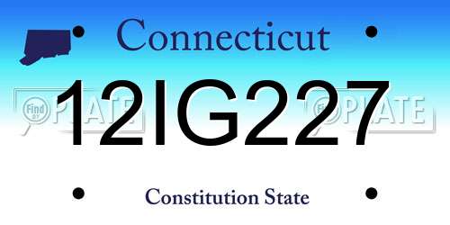 12IG227 Connecticut License Plate