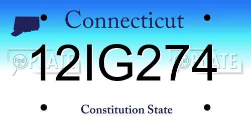 12IG274 Connecticut License Plate