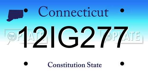 12IG277 Connecticut License Plate