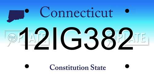 12IG382 Connecticut License Plate