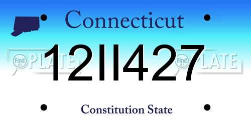 12II427 Connecticut License Plate