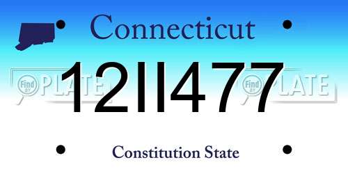 12II477 Connecticut License Plate
