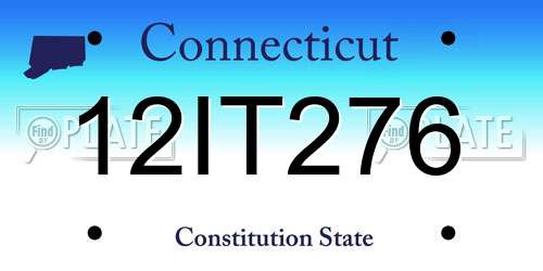 12IT276 Connecticut License Plate