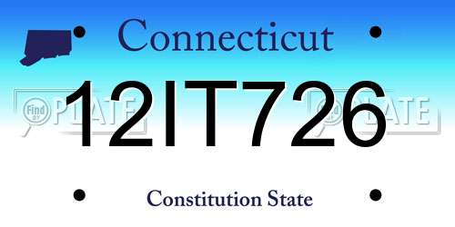 12IT726 Connecticut License Plate