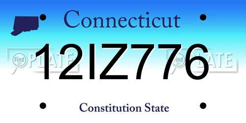 12IZ776 Connecticut License Plate