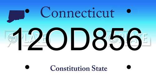 12OD856 Connecticut License Plate