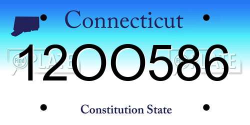 12OO586 Connecticut License Plate
