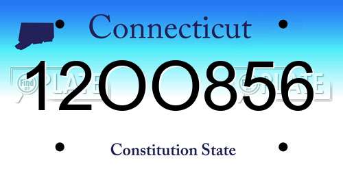 12OO856 Connecticut License Plate