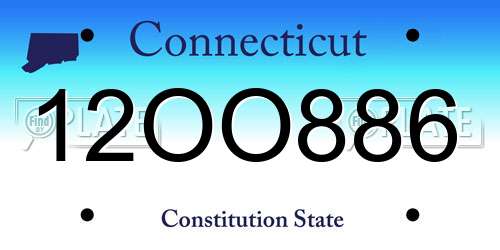 12OO886 Connecticut License Plate