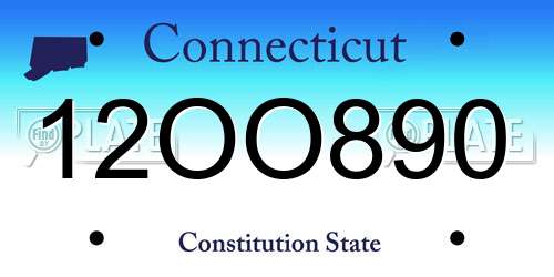 12OO890 Connecticut License Plate