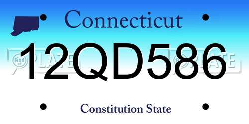 12QD586 Connecticut License Plate
