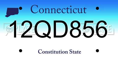 12QD856 Connecticut License Plate