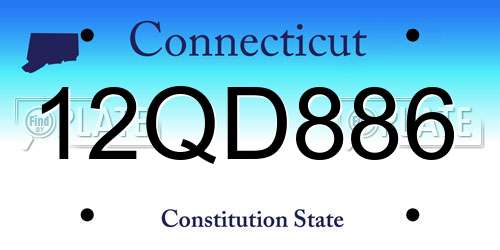 12QD886 Connecticut License Plate