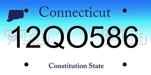 12QO586 Connecticut License Plate