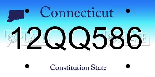 12QQ586 Connecticut License Plate