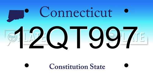 12QT997 Connecticut License Plate