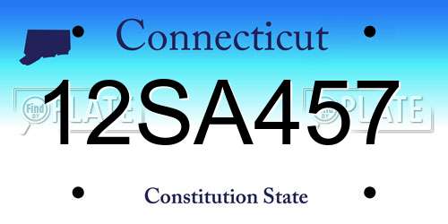 12SA457 Connecticut License Plate