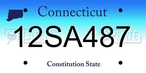 12SA487 Connecticut License Plate