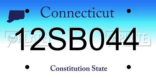 12SB044 Connecticut License Plate
