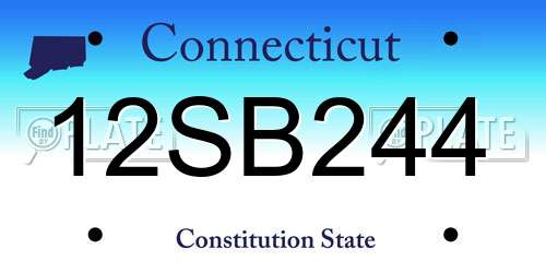 12SB244 Connecticut License Plate