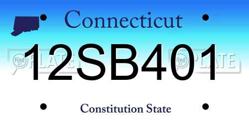 12SB401 Connecticut License Plate