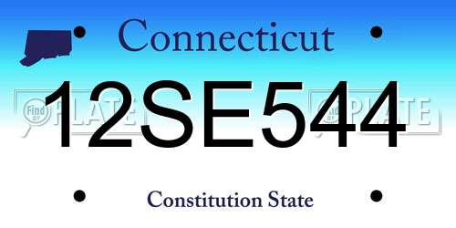 12SE544 Connecticut License Plate