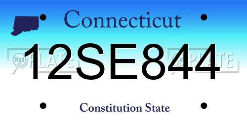 12SE844 Connecticut License Plate
