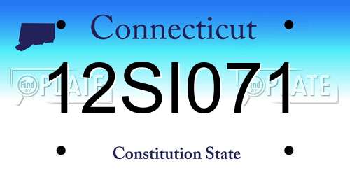 12SI071 Connecticut License Plate