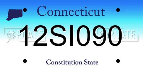 12SI090 Connecticut License Plate