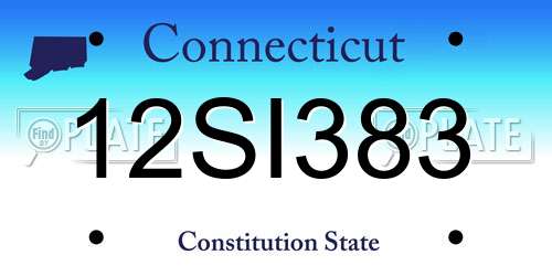 12SI383 Connecticut License Plate