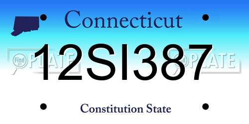 12SI387 Connecticut License Plate